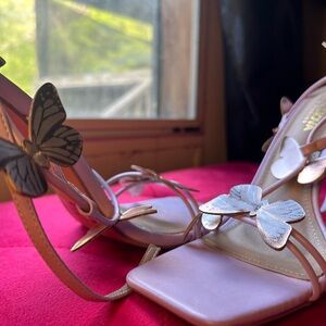 Fashion Nova Purple and Gold Heels with Elegant Design